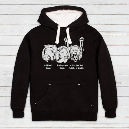 Drum and Bass Junglist Hoodie Lions DnB Synthesizer Synth Rhythm Machine Dubstep Ragga Neurofunk Womens Mens Sweatshirt Printed Hooded Top