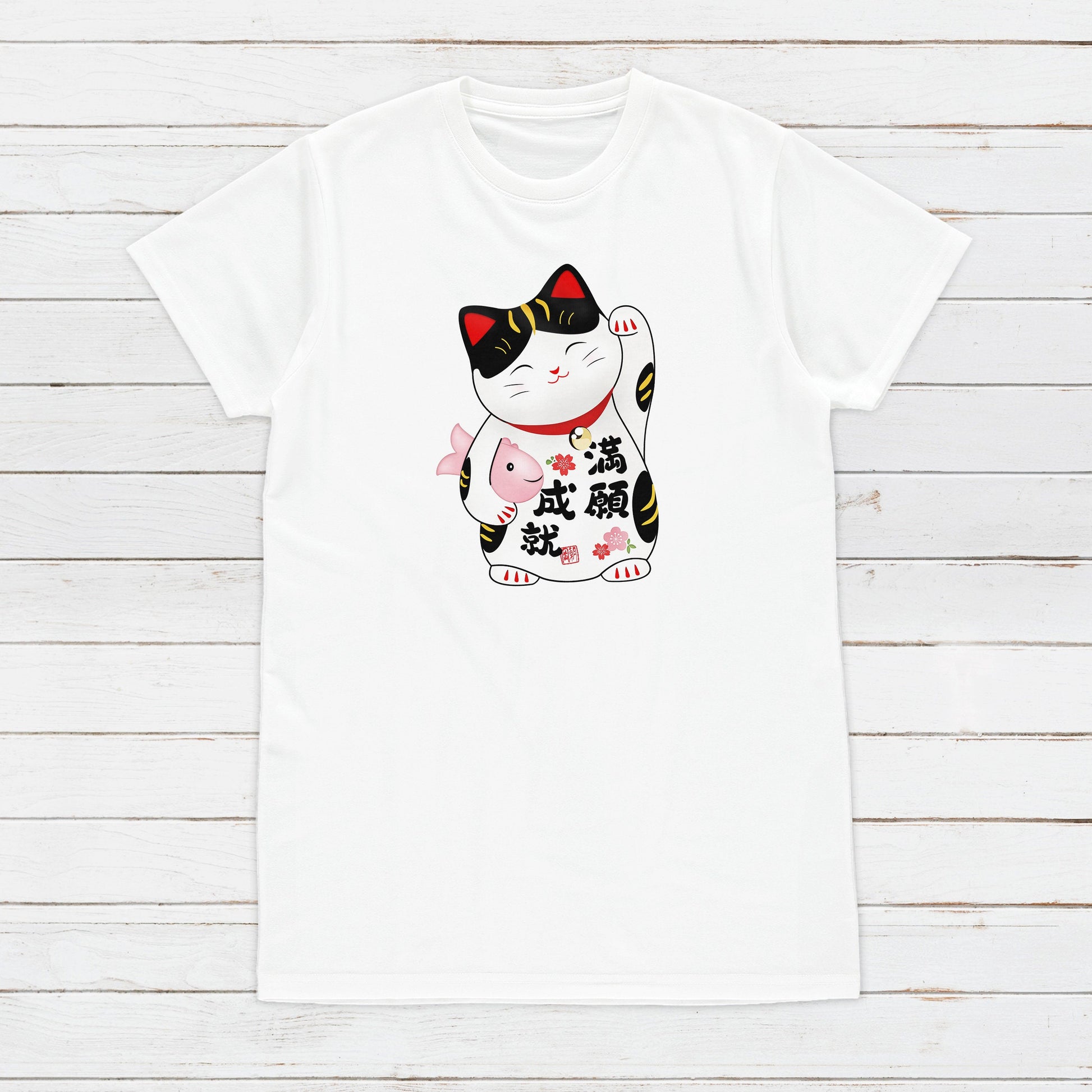 Japanese Lucky Cat Maneki Neko T Shirt Kawaii Japan Cute Anime Manga Harajuku Kyoto Tokyo Nyan Geek Womens Mens Graphic Printed Tee T-Shirt