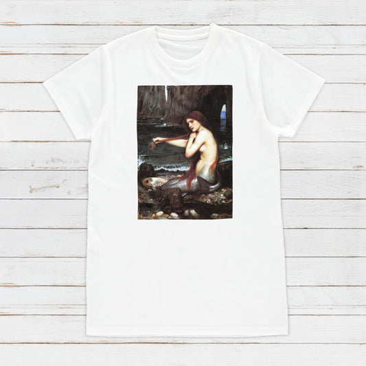 Mermaid T Shirt Waterhouse Pre-Raphaelite Art Y2K 90s Pretty Quirky Aesthetic Pastel Goth Soft Grunge Gifts Womens Mens Graphic Printed Tee