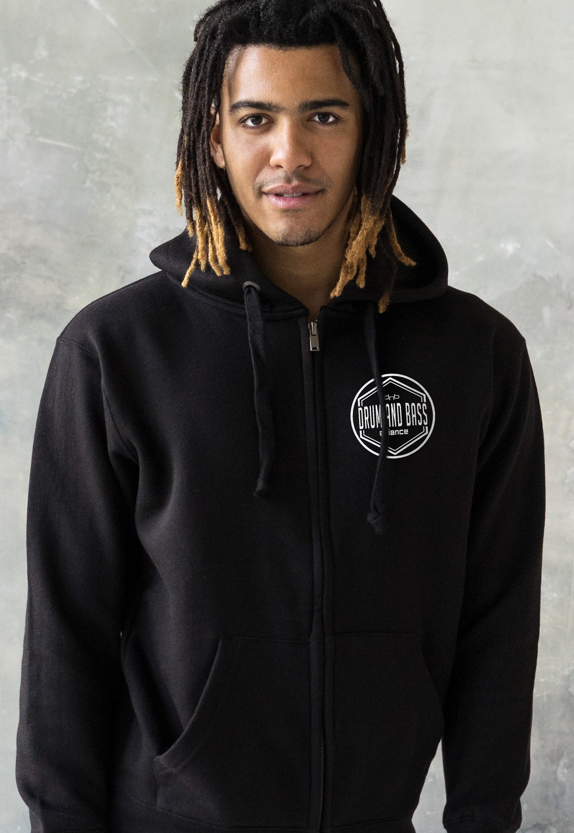Drum and Bass Alliance Logo Zip Up Hoodie Jungle Junglist & Synth DnB EDM DJ Music Producer Sweatshirt Gifts for Men Mens Womens Hooded Top