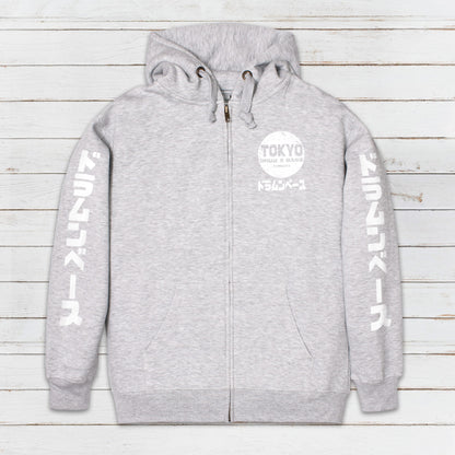 Tokyo Drum & Bass Zip Up Hoodie Japanese Japan Streetwear Jungle Junglist Synth Music Sweatshirt Gifts for Men Mens Womens Zipped Hooded Top