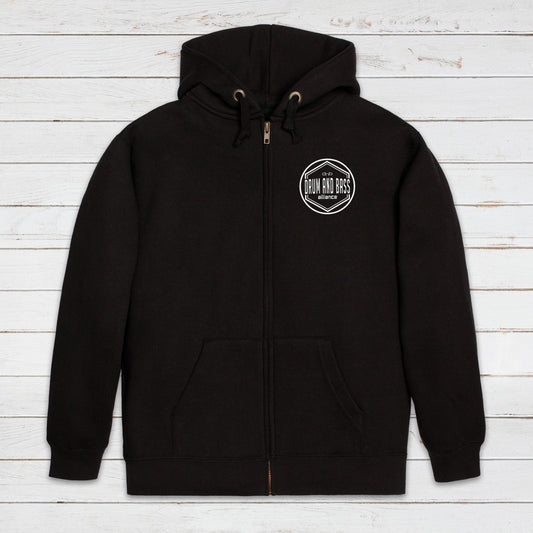Drum and Bass Alliance Logo Zip Up Hoodie Jungle Junglist & Synth DnB EDM DJ Music Producer Sweatshirt Gifts for Men Mens Womens Hooded Top