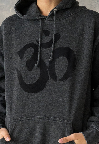 Om Ohm Aum Hoodie Yoga Buddha Meditation Hindu Sanskrit Mindfulness Mandala Womens Girls Men Printed Sweatshirt Washed Brushed Hooded Top
