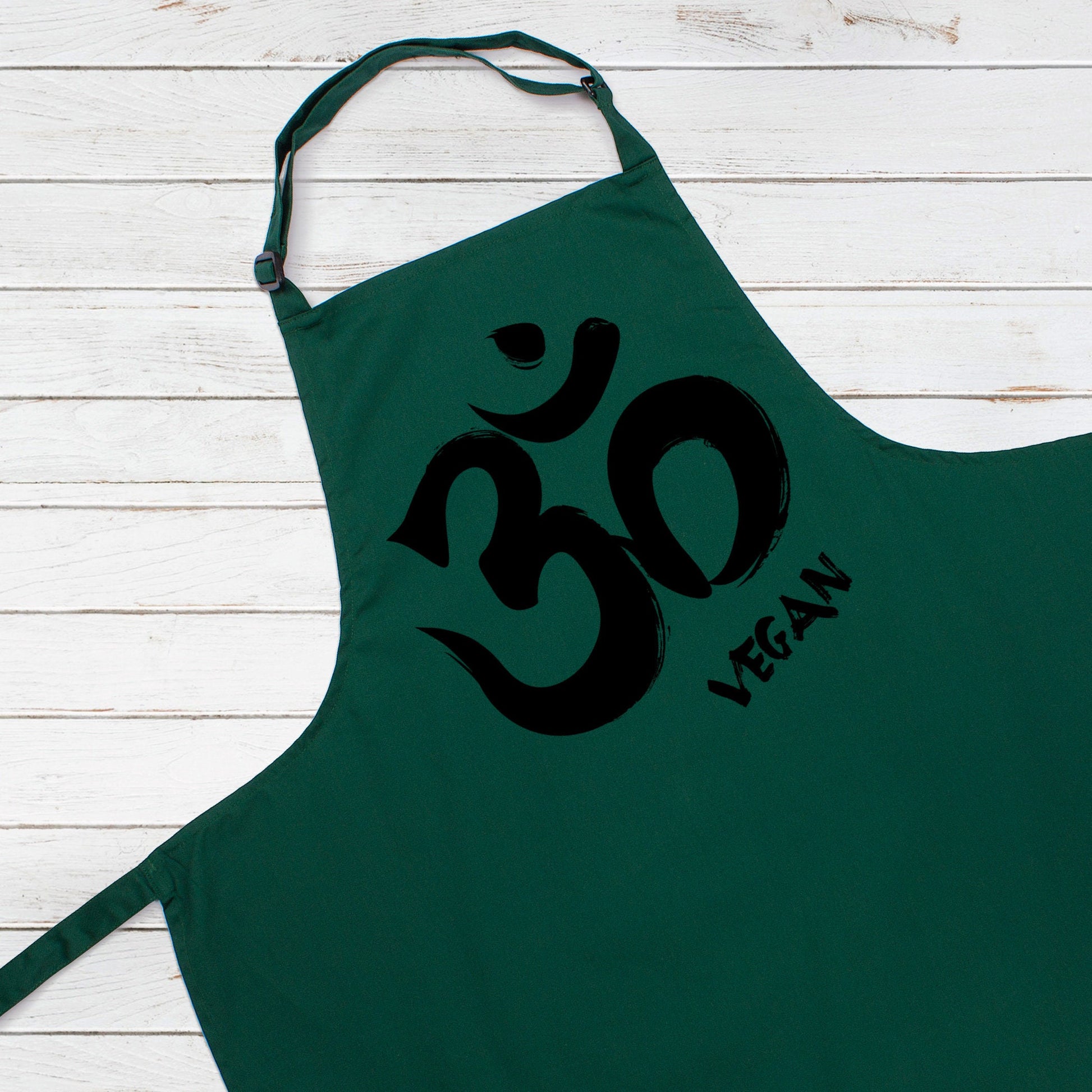 Om Vegan Apron Peace Zen Sanskrit Lotus Yoga Mandala Hindu Women's Men's One Size Full Length Chef's Printed Baking Cooking Apron Gift Gifts
