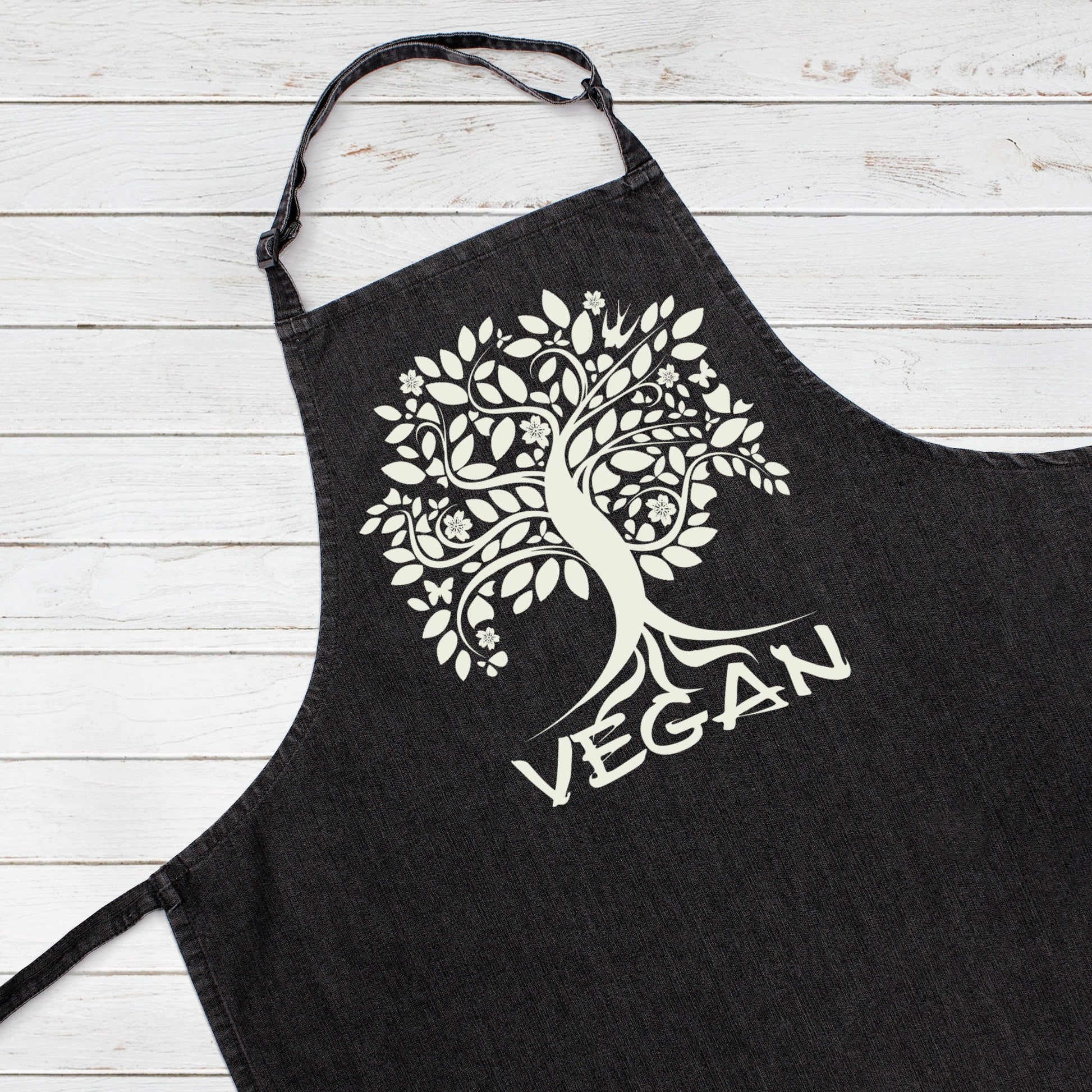 Vegan Apron Tree Of Life Animals Earth Climate Change Herbivore Women's Men's Full Length One Size Printed Baking Cooking Apron Gift Gifts