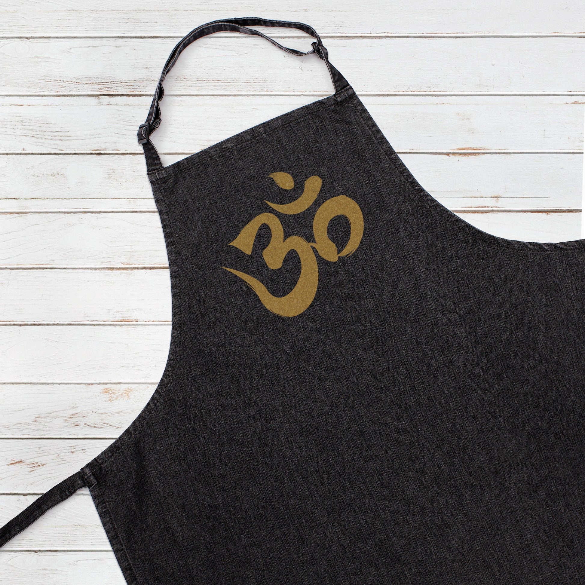 Om Printed Baking Cooking Apron Peace Zen Sanskrit Yoga Mandala Mindfulness Keep Calm Women's Men's One Size Full Length Chef's Gift Gifts