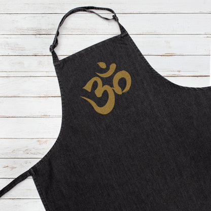 Om Printed Baking Cooking Apron Peace Zen Sanskrit Yoga Mandala Mindfulness Keep Calm Women's Men's One Size Full Length Chef's Gift Gifts
