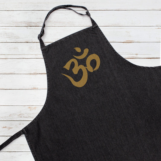 Om Printed Baking Cooking Apron Peace Zen Sanskrit Yoga Mandala Mindfulness Keep Calm Women's Men's One Size Full Length Chef's Gift Gifts