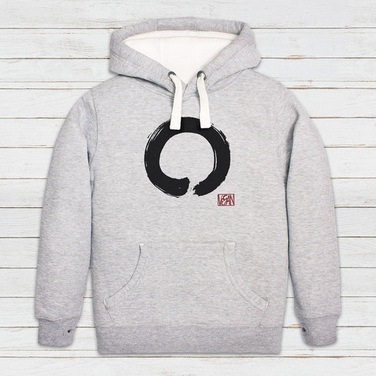 Enso Buddhist Circle Vegan Hoodie Traditional Japanese Understated Plant Based Climate Change Yoga Womens Mens Sweatshirt Printed Hooded Top