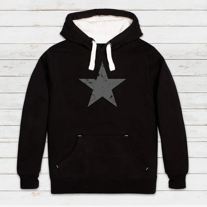 Star Distressed Print Hoodie Retro Vintage Style Geometric Skater Fashion 70s 80s 90s Y2K Womens Mens Sweatshirt Graphic Printed Hooded Top