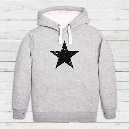 Star Distressed Print Hoodie Retro Vintage Style Geometric Skater Fashion 70s 80s 90s Y2K Womens Mens Sweatshirt Graphic Printed Hooded Top