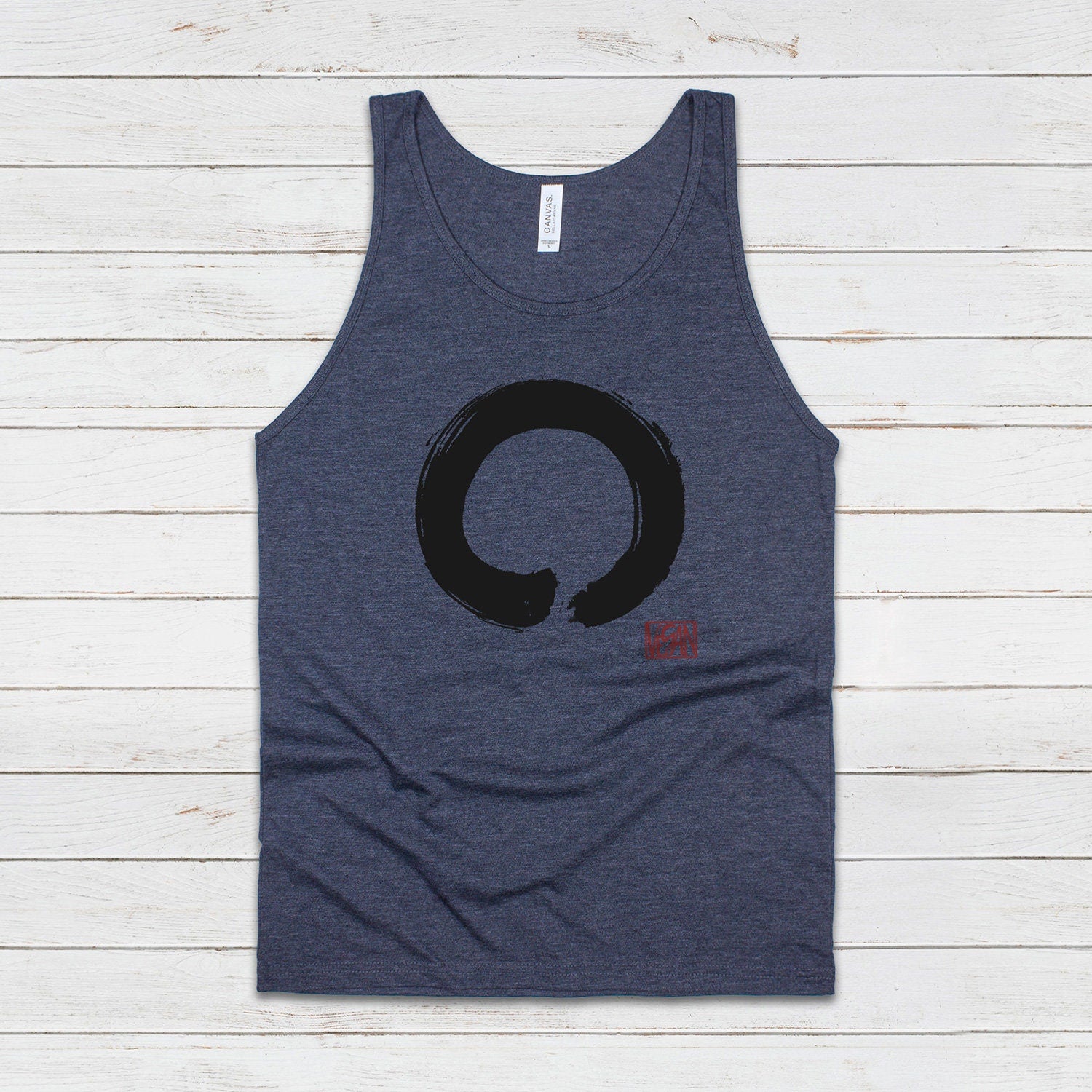 Enso Buddhist Circle Vegan Tank Top Yoga Peace Animal Rights Buddhist Be Kind Climate Change Mindfulness Mens Womens Printed Vest Cami Tee