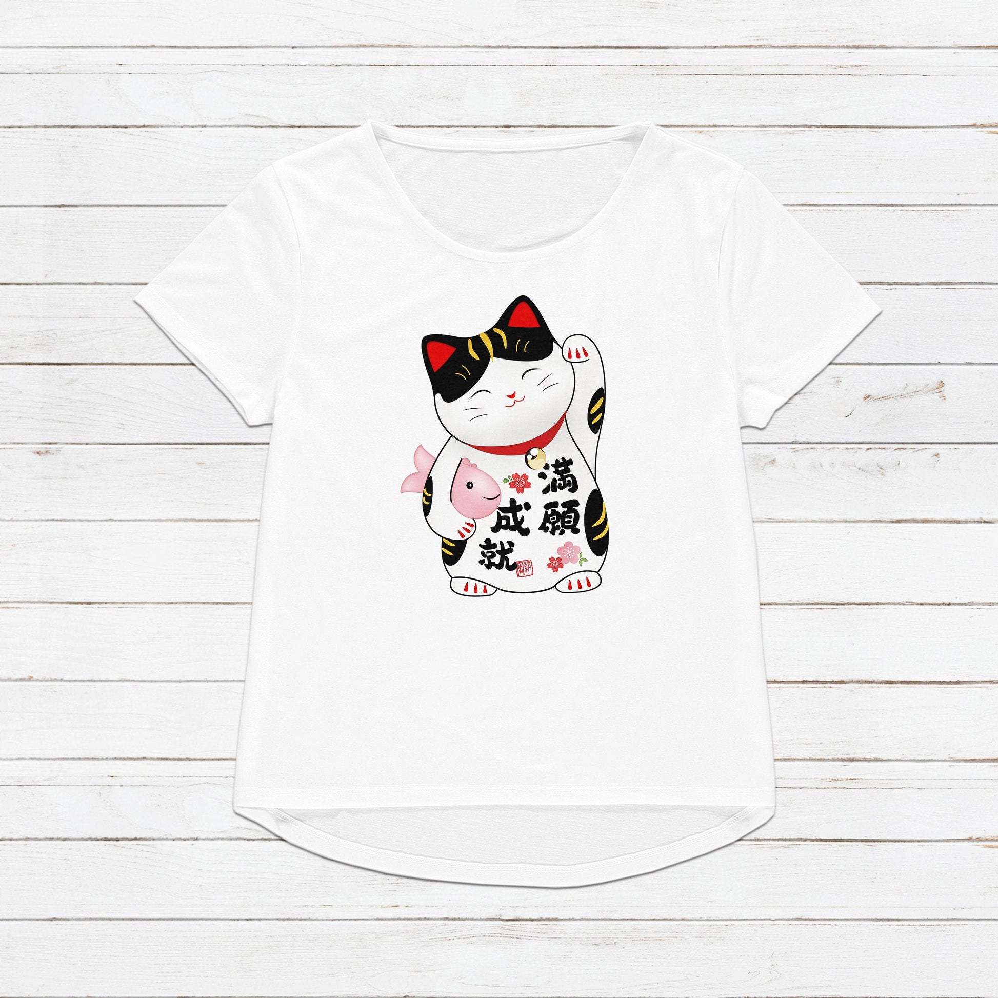 Japanese Lucky Cat Maneki Neko T Shirt Kawaii Japan Cute Anime Manga Harajuku Kyoto Tokyo Nyan Geek Womens Mens Graphic Printed Tee T-Shirt