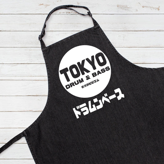 Tokyo Drum and Bass Apron Japanese Baking Cooking Junglist Music DJ DnB & Womens Mens Full Size Long One Size Unique Printed Valentines Gift