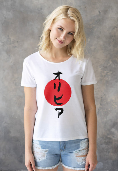 Custom Japanese T Shirt Japan Calligraphy Anime Manga Martial Arts Personalised Name Message Birthday Valentines Day Gifts Womens Girls Tee