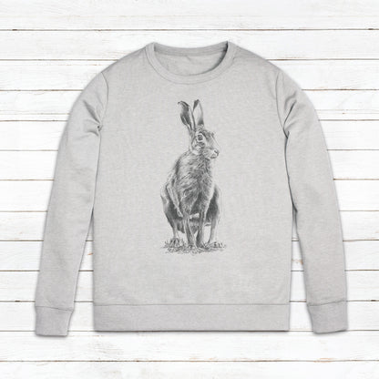 Wild Hare Rabbit Sweatshirt Artist Pencil Sketch Drawing Art Vegan Herbivore Animal Valentines Day Gifts Mens Womens Printed Jumper Sweater