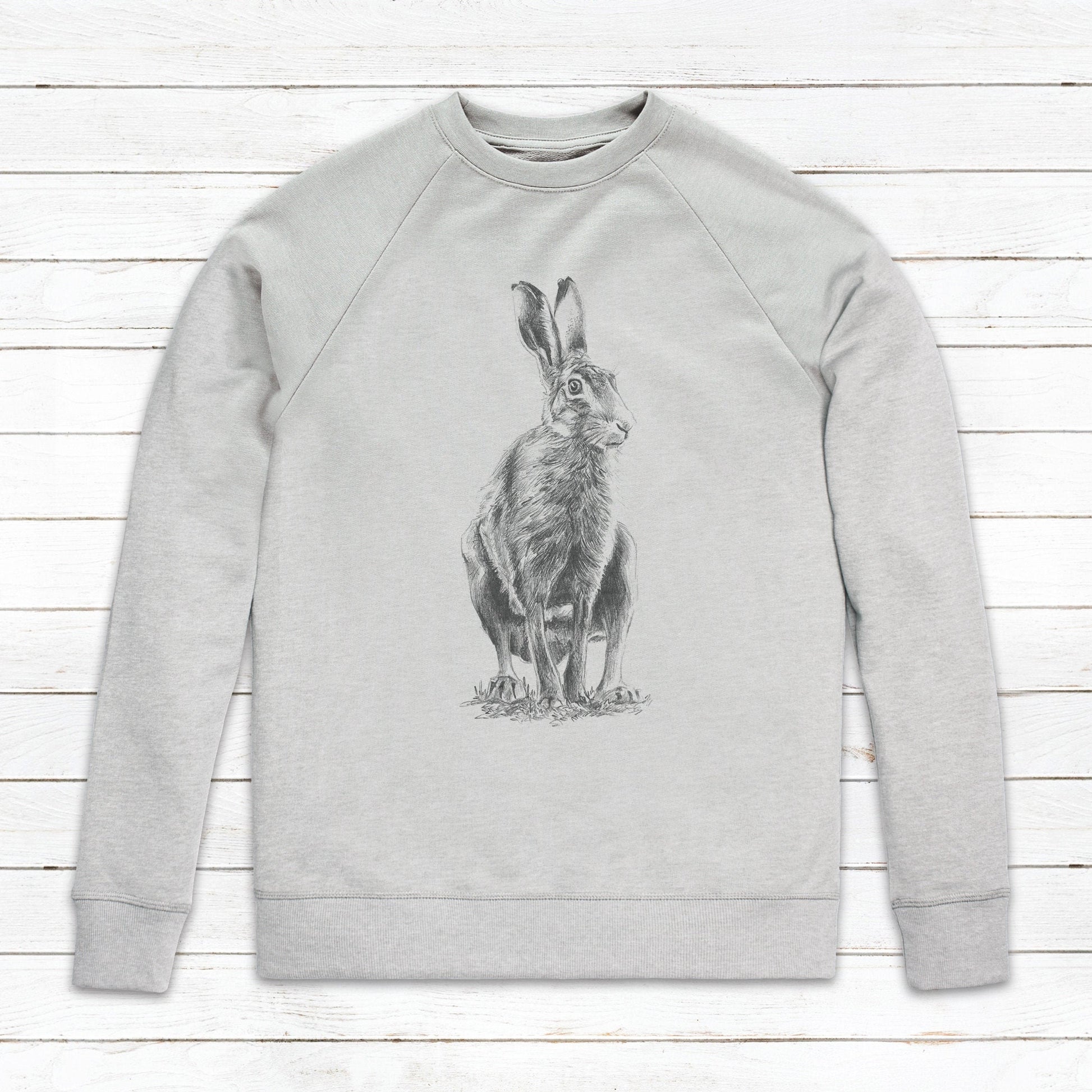 Wild Hare Rabbit Sweatshirt Artist Pencil Sketch Drawing Art Vegan Herbivore Animal Valentines Day Gifts Mens Womens Printed Jumper Sweater