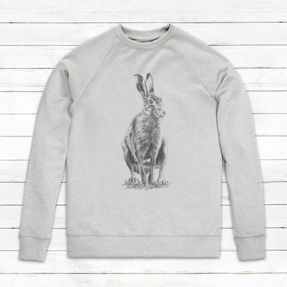 Wild Hare Rabbit Sweatshirt Artist Pencil Sketch Drawing Art Vegan Herbivore Animal Valentines Day Gifts Mens Womens Printed Jumper Sweater