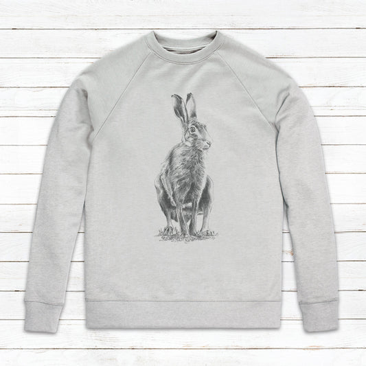Wild Hare Rabbit Sweatshirt Artist Pencil Sketch Drawing Art Vegan Herbivore Animal Valentines Day Gifts Mens Womens Printed Jumper Sweater