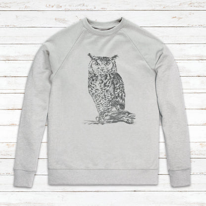 Owl Sweatshirt Artist Pencil Sketch Drawing Wild Bird Animal Nature Vegan AF Cute Pretty Art Valentines Day Gift Mens Womens Printed Jumper