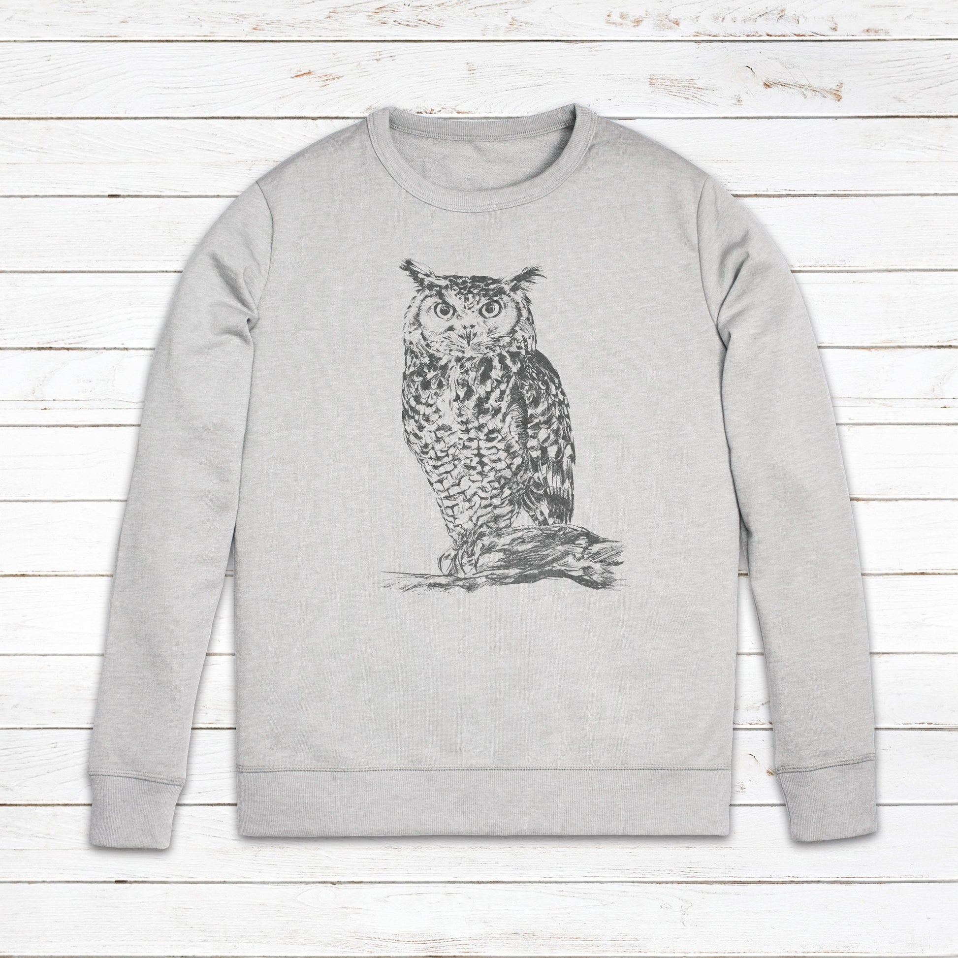 Owl Sweatshirt Artist Pencil Sketch Drawing Wild Bird Animal Nature Vegan AF Cute Pretty Art Valentines Day Gift Mens Womens Printed Jumper