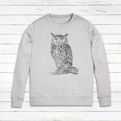 Owl Sweatshirt Artist Pencil Sketch Drawing Wild Bird Animal Nature Vegan AF Cute Pretty Art Valentines Day Gift Mens Womens Printed Jumper