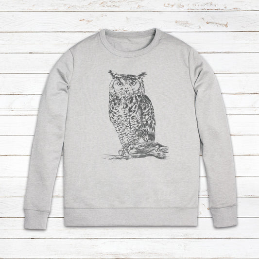 Owl Sweatshirt Artist Pencil Sketch Drawing Wild Bird Animal Nature Vegan AF Cute Pretty Art Valentines Day Gift Mens Womens Printed Jumper