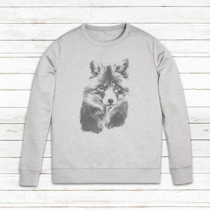 Fox Cub Sweatshirt Artist Pencil Sketch Drawing Anti Hunting Vegan Art Animal Cute Valentines Day Gifts Mens Womens Printed Sweater Jumper