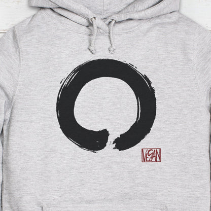 Enso Vegan Hoodie Japanese Buddhist Circle Plant Based Animal Rights Zen Buddha Climate Change Womens Printed Hooded Top Jumper Sweatshirt