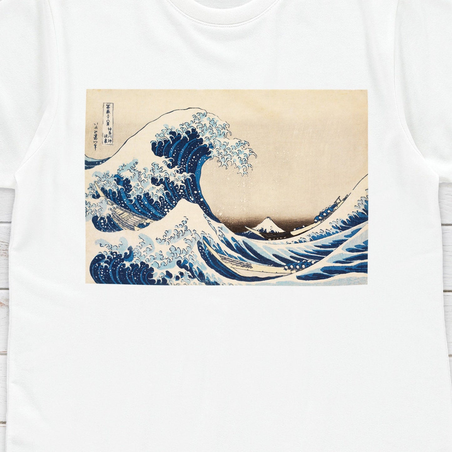Japanese Ukiyo-e T Shirt Woodblock Art Hokusai The Great Wave Mount Fuji San Print Japan Kanji Calligraphy Womens Mens Graphic Printed Tee