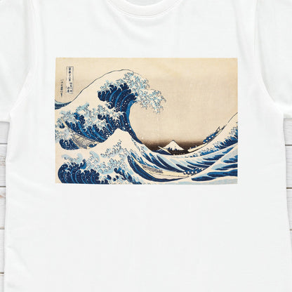 Japanese Ukiyo-e T Shirt Woodblock Art Hokusai The Great Wave Mount Fuji San Print Japan Kanji Calligraphy Womens Mens Graphic Printed Tee