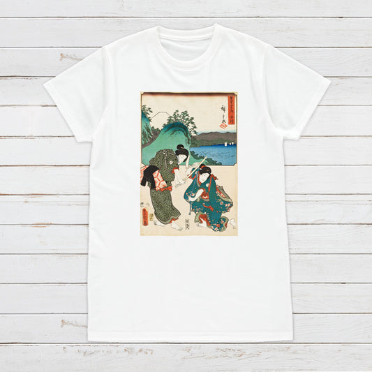 Japanese Ukiyo-e T Shirt Woodblock Art Hiroshige Onna Mushi Bugeisha Samurai Bushido Japan Martial Arts Gift Womens Mens Graphic Printed Tee