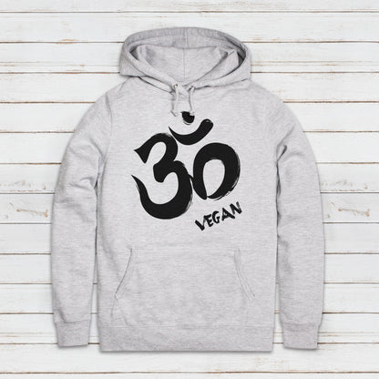 Om Vegan Hoodie Herbivore Plant Based Animal Rights Kindness Be Kind AF Sanskrit Planet Earth Womens Printed Hooded Top Jumper Sweatshirt