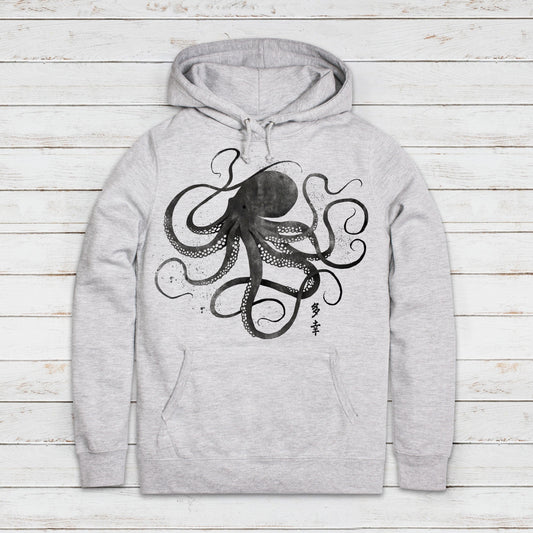 Octopus Hoodie Japanese Traditional Art Ukiyo-e Japan Tokyo Anime Manga Kawaii Cute Harajuku Womens Girls Printed Hooded Top Sweatshirt Gift