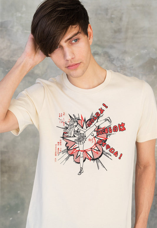 Japanese Aesthetic T Shirt Anime Manga Kawaii Girl Martial Arts Karate Kung Fu Kaminari Bosozoku Female Womens Mens Girl Power Printed Tee