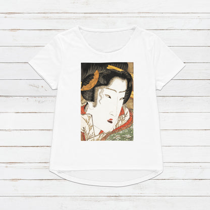 Japanese Ukiyo-e T Shirt Woodblock Art Keisai Eisen Geisha Maiko Tattoo Beautiful Japan Calligraphy Womens Mens Graphic Printed Tee Top