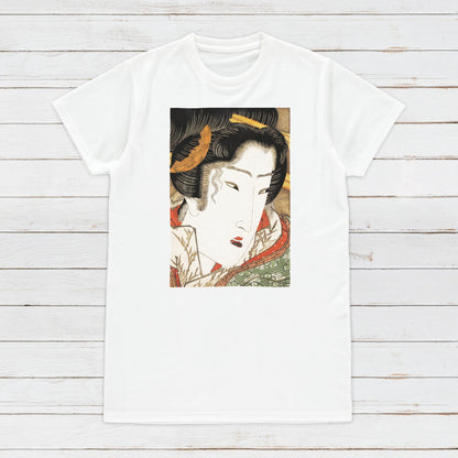 Japanese Ukiyo-e T Shirt Woodblock Art Keisai Eisen Geisha Maiko Tattoo Beautiful Japan Calligraphy Womens Mens Graphic Printed Tee Top