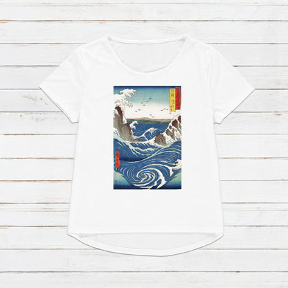 Japanese Ukiyo-e T Shirt Woodblock Art Hiroshige Awa Province Naruto Whirpools Print Japan Kanji Calligraphy Gifts Womens Mens Printed Tee