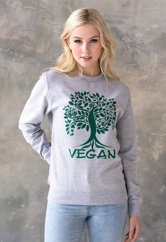 Tree Of Life Vegan Sweatshirt Herbivore Plant Based Climate Change Planet Earth Animal Liberation Mens Womens Graphic Printed Sweater Jumper