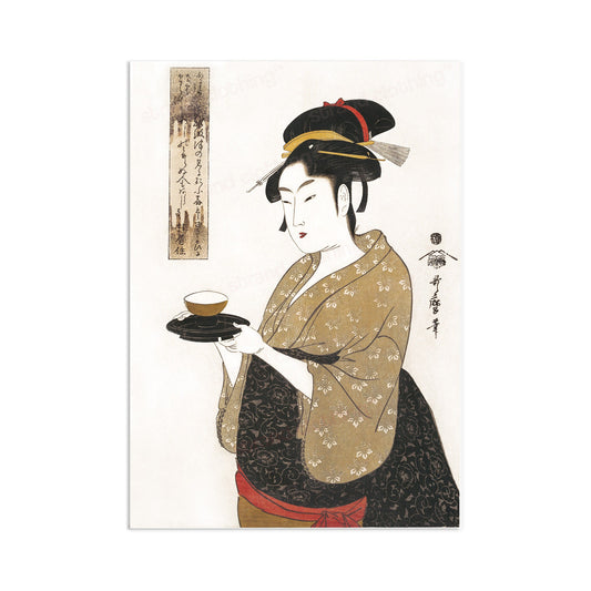 Japanese Ukiyo-e Art Print Poster Woodblock Wall Art Kitagawa Utamaro Geisha Maiko Tea House Kimono Tattoo Beautiful Japan Calligraphy A3