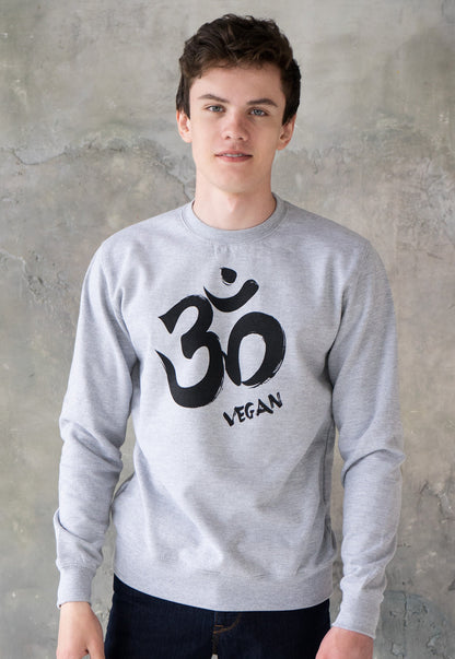 Om Vegan Sweatshirt Sanskrit Herbivore Slogan Hindu Hinduism Lotus Mandala Compassion Peace Men's Women's Unisex Graphic Printed Top Jumper