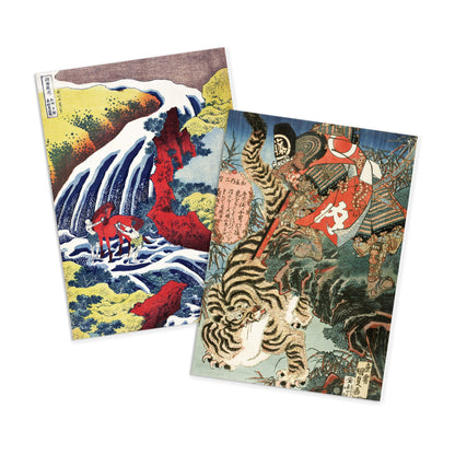 Japanese Ukiyo-e Art Postcards Set of 10 - Postcard Prints Pack Woodblock Art Print Aesthetic Hokusai Samurai Horror Geisha Cards Gift