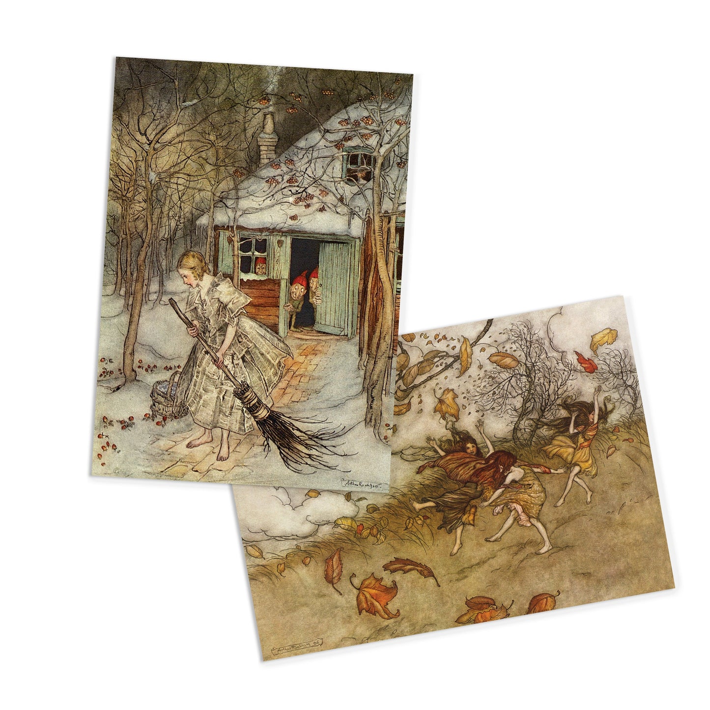 Fairy Tale Illustrations Art Postcards Set of 10 - Postcard Prints Pack Arthur Rackham Alice In Wonderland Fairies Fairy Mermaid Cards Gift