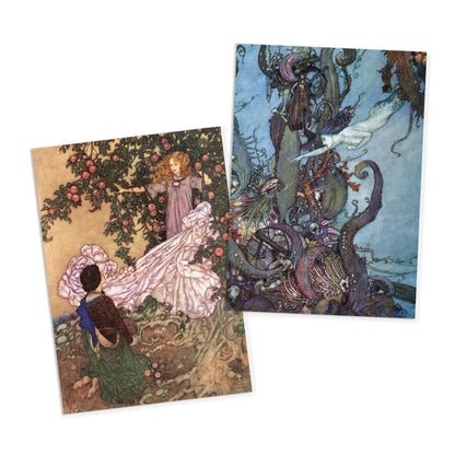 Fairy Tale Illustrations Art Postcards Set of 10 - Postcard Prints Pack Edmund Dulac Princess Pretty Beautiful Fairies Fairy Mermaid Cards