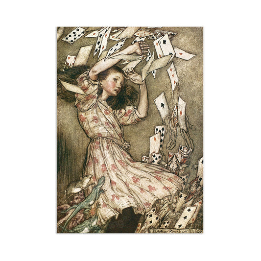 Alice In Wonderland Vintage Art Print Poster Quirky Wall Art Antique Book Illustration Cards Arthur Rackham Victorian Edwardian Beautiful A3