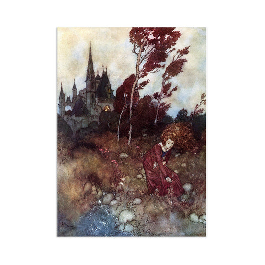 Quirky Vintage Art Print Poster Wall Antique Book Illustration Wind's Fairy Tale Edmund Dulac Princess Victorian Edwardian Beautiful Cute A3