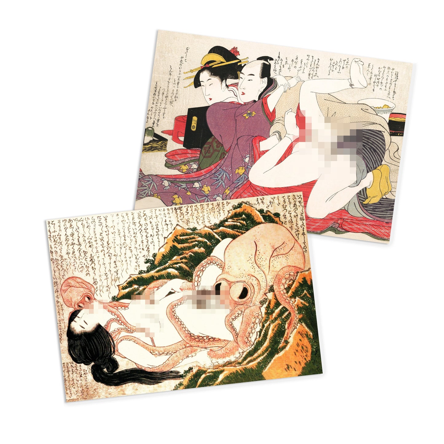 Shunga Erotic Japanese Ukiyo-e Art Postcards Set of 10 - Postcard Prints Pack Woodblock Art Print Hokusai Kitagawa Octopus Geisha Cards Gift