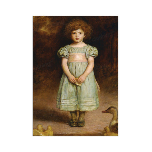 Ducklings Vintage Art Print Poster Wall Antique Millais Painting Pre Raphaelites Little Girl Birds Cute Victorian Edwardian Beautiful A3