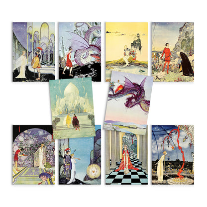 Fairy Tale Illustrations Art Postcards Set of 10 - Postcard Prints Pack Virginia Frances Sterrett Pretty Beautiful Tanglewood Tales Cards