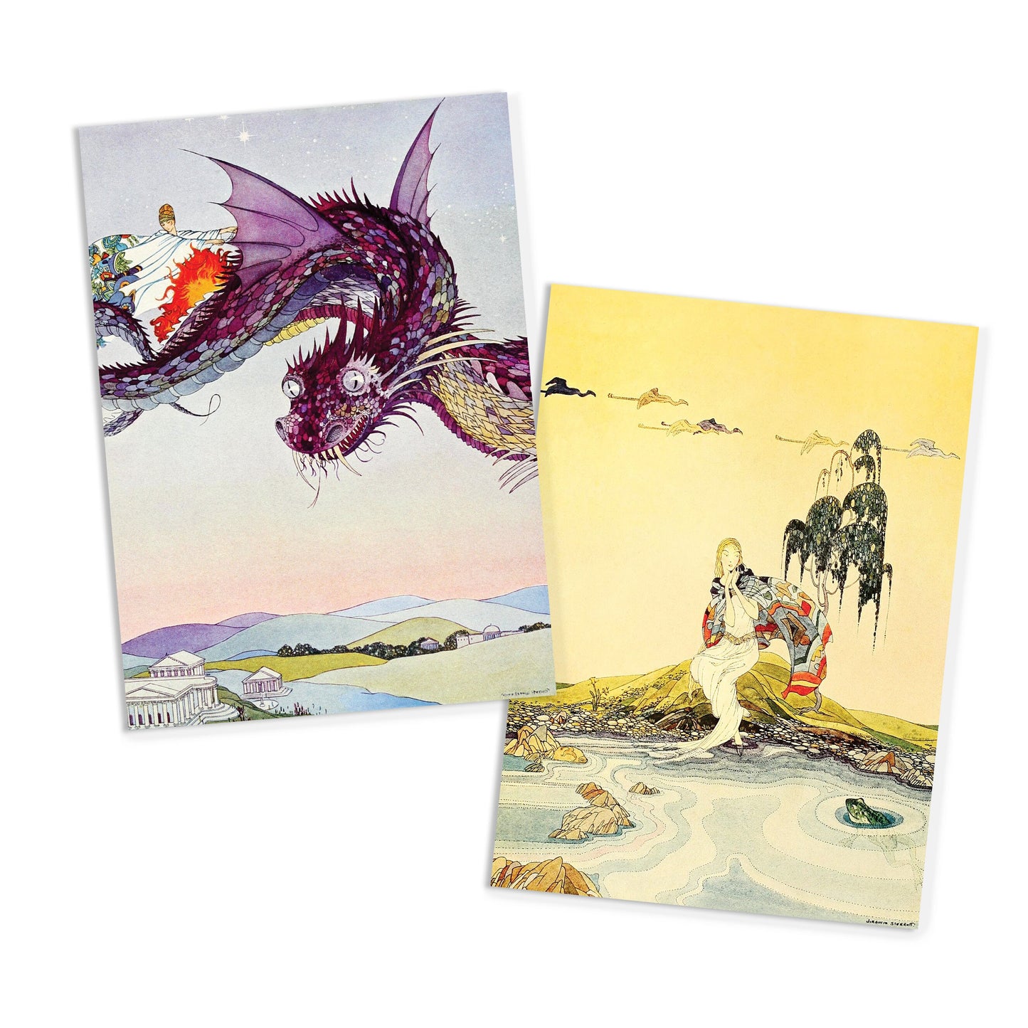 Fairy Tale Illustrations Art Postcards Set of 10 - Postcard Prints Pack Virginia Frances Sterrett Pretty Beautiful Tanglewood Tales Cards